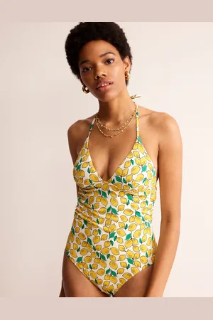 Boden Symi String Swimsuit-Ivory, Lemons Female