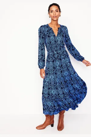Boden Smock Tiered Jersey Midi Dress-Forget-me-not, Opulent Vine Female
