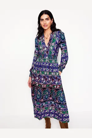 Boden Ivy Border Print Midi Dress-Rich Blue, Paisley Medley Female