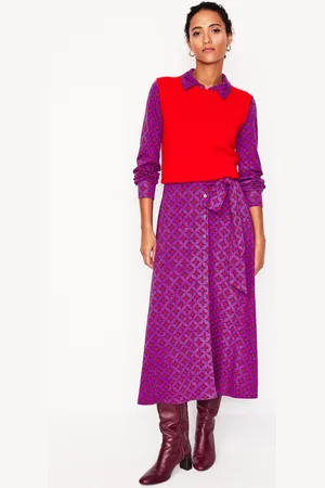 Boden Marcia Jersey Midi Shirt Dress-Regal Purple, Diamond Terrace Female