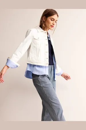 Boden Denim Jacket-Ecru Female