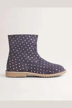 Boden Navy Star Print Suede Ankle Boots-College Navy Star Unisex