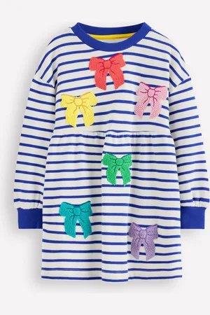 Boden Heavyweight Tunic-Ivory/Starboard Stripe Bows Female