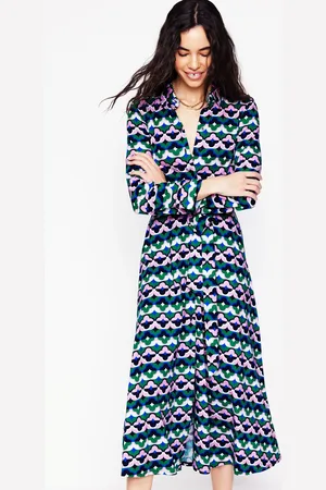 Boden Marcia Jersey Midi Shirt Dress-Rich Emerald, Lucky Clover Female