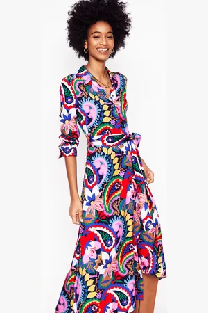 Boden Marcia Jersey Midi Shirt Dress-Multi, Botanical Paisley Female