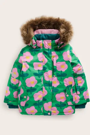 Boden All-Weather Waterproof Coat-Rich Emerald Cut Out Flower Female
