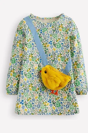 Boden Long sleeved Bag Tunic-Vanilla White Floral Chick Female