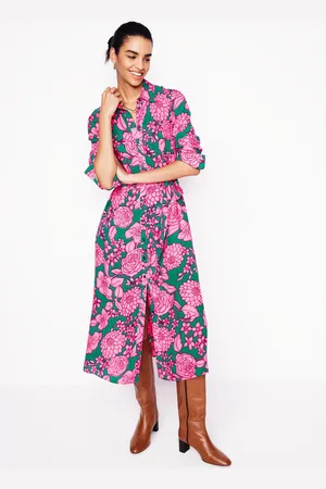 Boden Kate Midi Shirt Dress-Green, Blossom Cascade Female