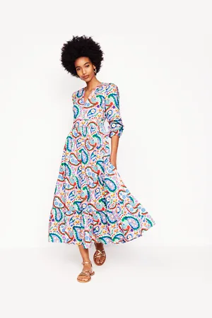 Boden Violet Cotton Midi Dress-Multi, Meadow Paisley Female