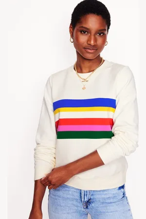 Boden Hannah Printed Sweatshirt-Ivory, Multi Stripe Female