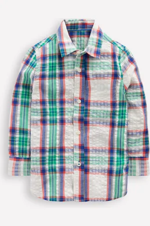Boden Cotton Shirt-Bright Blue Check Male