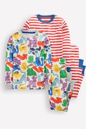 Boden Snug Twin Pack Pyjamas-Rainbow Pets Male