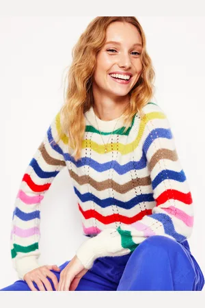 Boden Alice Fluffy Raglan Jumper-Rainbow Wave Female