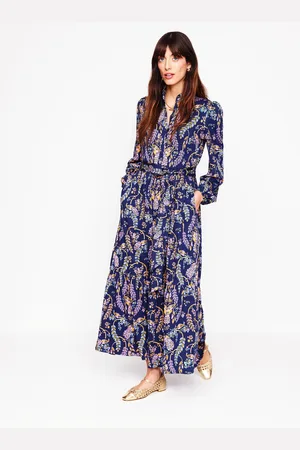 Boden Willow Tiered Jersey Dress-French Navy,Enchanting Peacock Female