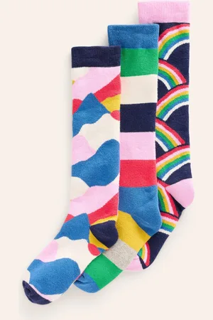 Boden Ski Socks 3 Pack-Multi Rainbow Female