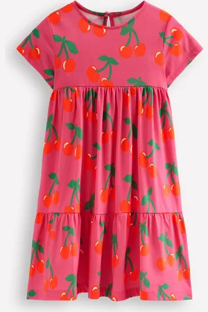 Boden Ariel Twirly Jersey Dress-Sorbet Pink Cherries Female
