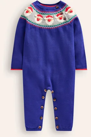 Boden Fair Isle Knitted Romper-Starboard Blue Fair Isle Male