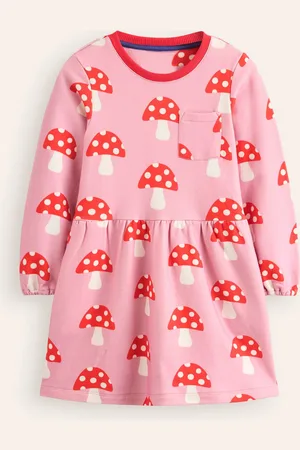 Boden Loopback Sweatshirt Dress-Vintage Pink Toadstools Female