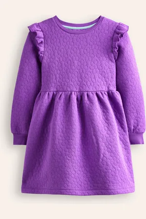 Boden Flower Jacquard Sweat Dress-Purple Topaz Female