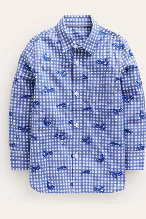 Boden Whale Embroidered Shirt-Sapphire Blue Wale Embroidery Male