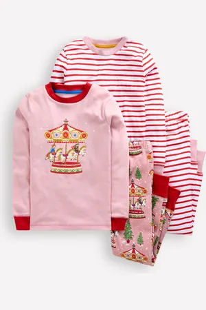 Boden Twin Pack Snug Pyjamas-Vintage Pink Carousel Female