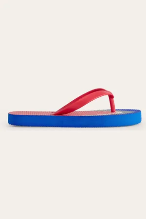 Boden Fun Flip Flops-Red Sharks Unisex
