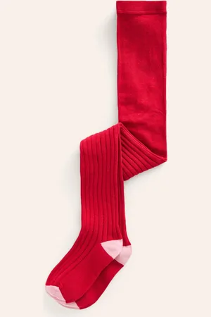 Boden Ribbed Tights-Carmine Red Female
