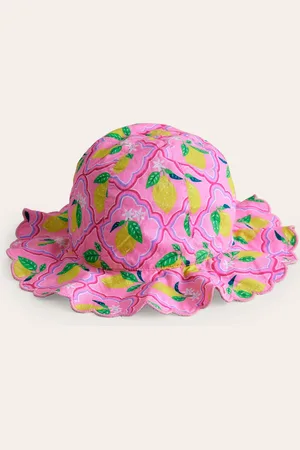 Boden Wide Brimmed Hat-Pink Lemon Grove Female