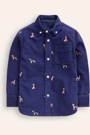 Boden The Janet Embroidered Shirt-Sapphire Blue Janet Embroidery Male