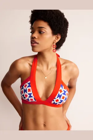 Boden Ithaca Halter Bikini Top-Surf The Web, Abstract Tile Female
