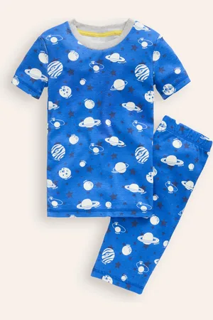 Boden Snug Short John Glow Pyjamas-Greek Blue Space Male