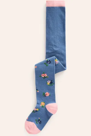 Boden Patterned Tights-Arctic Blue Floral Female
