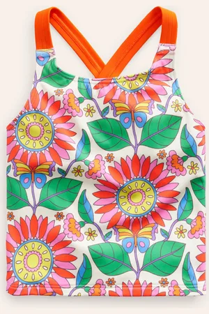 Boden Cross Back Tankini Top-Multi Daisy Vine Female