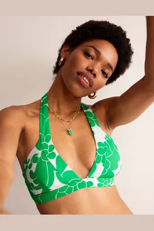 Boden Ithaca Halter Bikini Top-Bright Green, Opulent Whirl Female