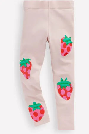 Boden Appliqué Leggings-Chalk Violet Strawberries Female