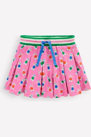 Boden Pleated Jersey Skort-Pink Stripe Strawberries Female