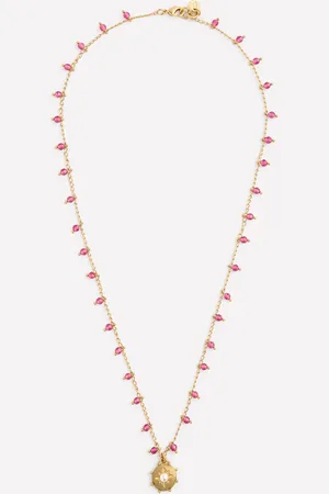 Boden Layering Charm Necklace-Pink Female