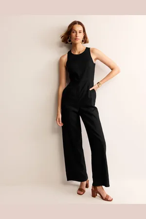 Boden Carla Linen Jumpsuit-Black Female