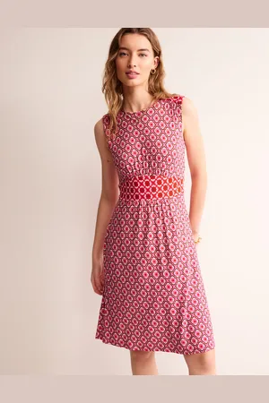 Boden Thea Sleeveless Short Dress-Sangria Sunset, Geo Pome Female