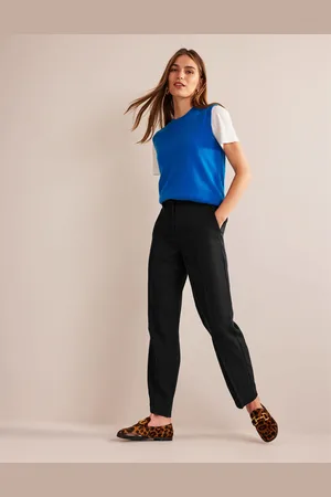 Boden Tailored Tapered Trousers-Black Female