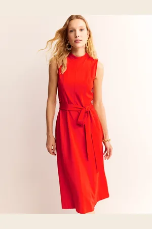 Boden Nicola High Neck Ponte Dress-Fiesta Orange Female