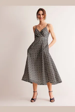 Boden Organza Strappy Occasion Dress-Navy Female