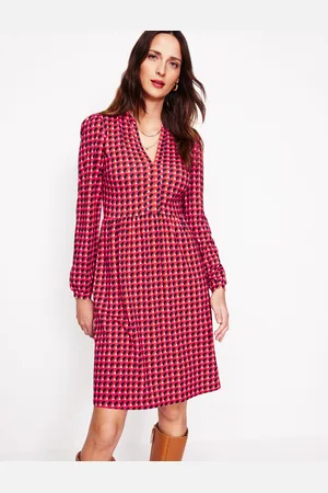 Boden Naomi Relaxed Jersey Dress-Rouge, Sphere Geo Female
