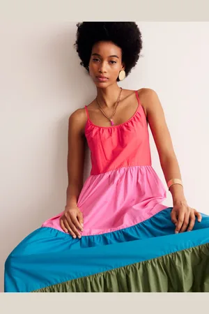 Boden Trapeze Cotton Maxi Dress-Colourblock Female