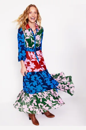Boden Occasion Maxi Shirt Dress-French Navy, Bloom Hotch Female