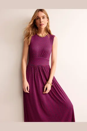 Boden Thea Sleeveless Midi Dress-Flame Scarlet, Arc Geo Female