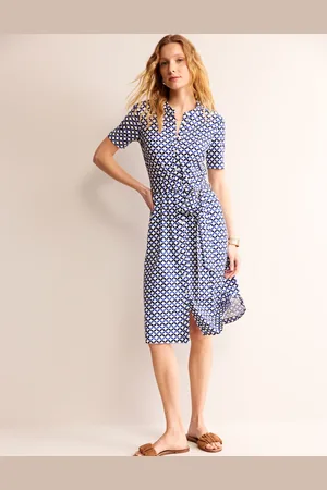 Boden Julia Short Sleeve Shirt Dress-Ivory, Diamond Terrace Female