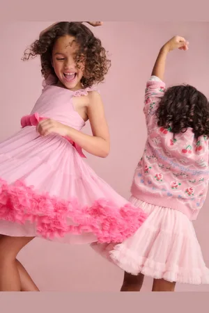 Boden Ruffle Hem Tulle Dress-Vintage Pink Female