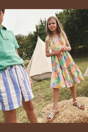 Boden Tiered Twirly Sundress-Multi Rainbow Daisies Female