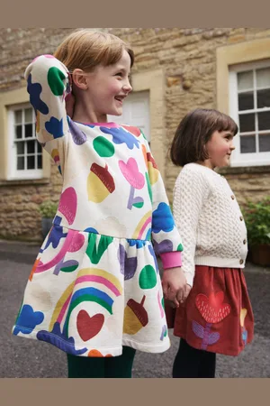 Boden Cosy Printed Sweatshirt Dress-Multi Rainbow Collage Female